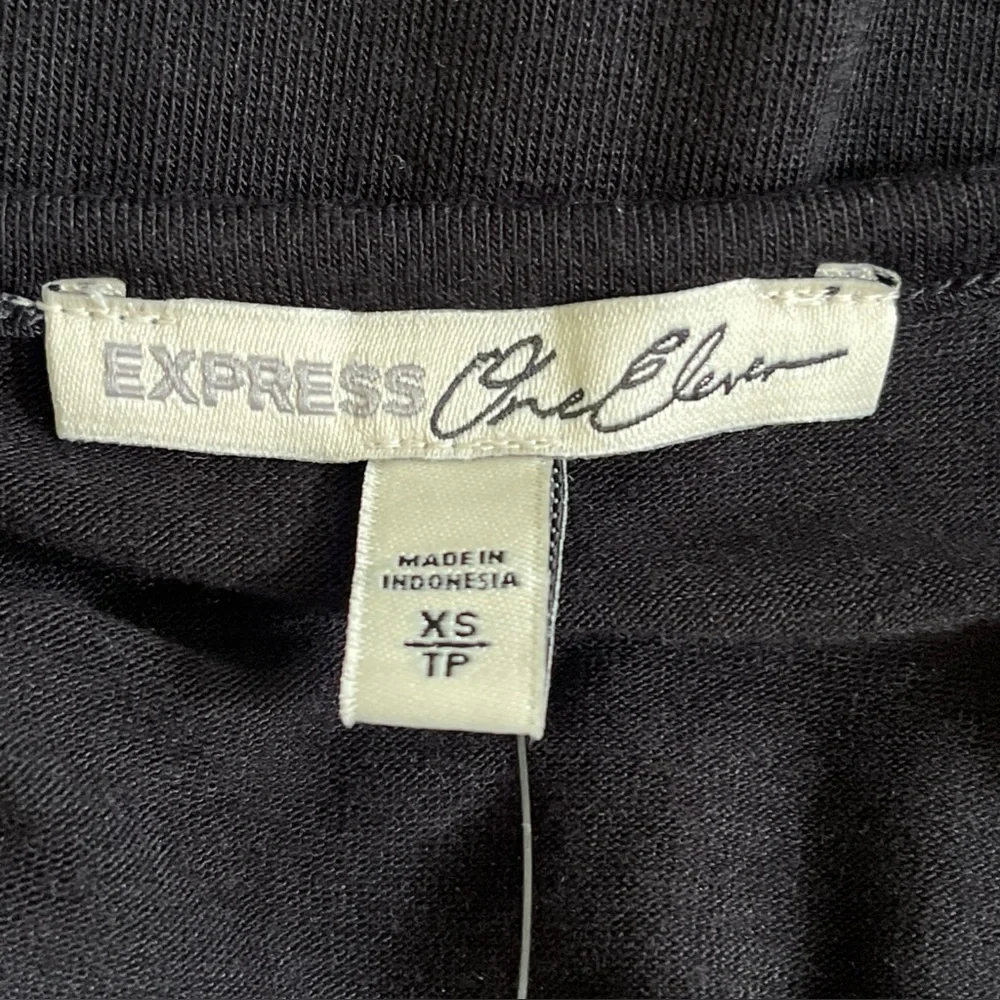 NWT Express One Eleven Strappy Black Tank Top Shirt Size XS Side Slits - Picture 3 of 13